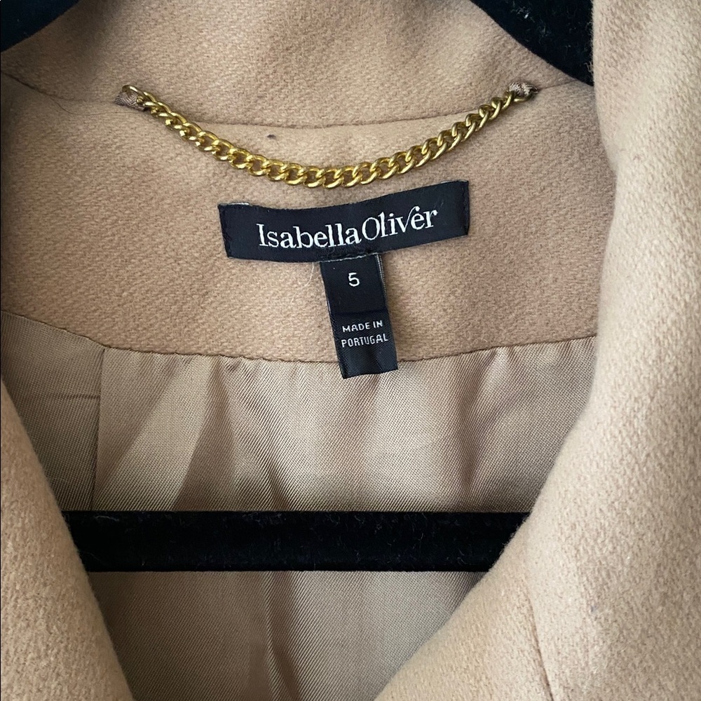 Isabella Oliver Maternity Camel Peacoat Pea Coat Double Breasted Size 12 - Picture 5 of 14